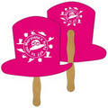 Digital Top Hat Fast Fan w/ Wooden Handle & 2 Sides Imprint (1 Day)